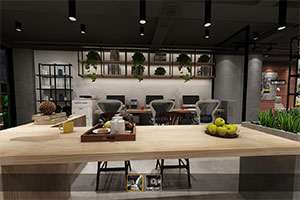 350方辦公室裝修設計全景效果圖