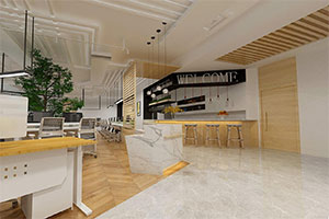 300方辦公室裝修設計全景效果圖