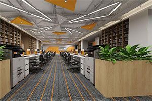 1300方辦公室裝修設(shè)計全景圖