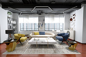 杭州初創公司330辦公室裝修設計全景圖