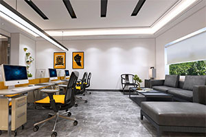 杭州680方現代簡約辦公室裝修設計全景圖