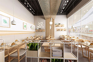 130方餐飲店裝修設計全景圖