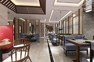 650簡(jiǎn)約中式餐飲店裝修設(shè)計(jì)全景圖