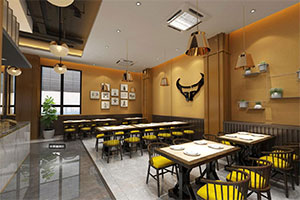 700方牛排餐廳裝修設(shè)計(jì)全景案例