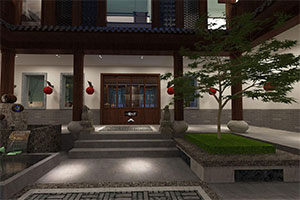 大型復(fù)古餐廳裝修設(shè)計(jì)全景圖