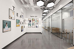 現(xiàn)代英語培訓(xùn)機構(gòu)裝修設(shè)計全景效果圖