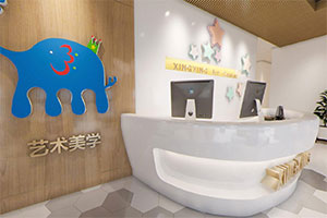 英語培訓(xùn)機(jī)構(gòu)大廳裝修全景圖